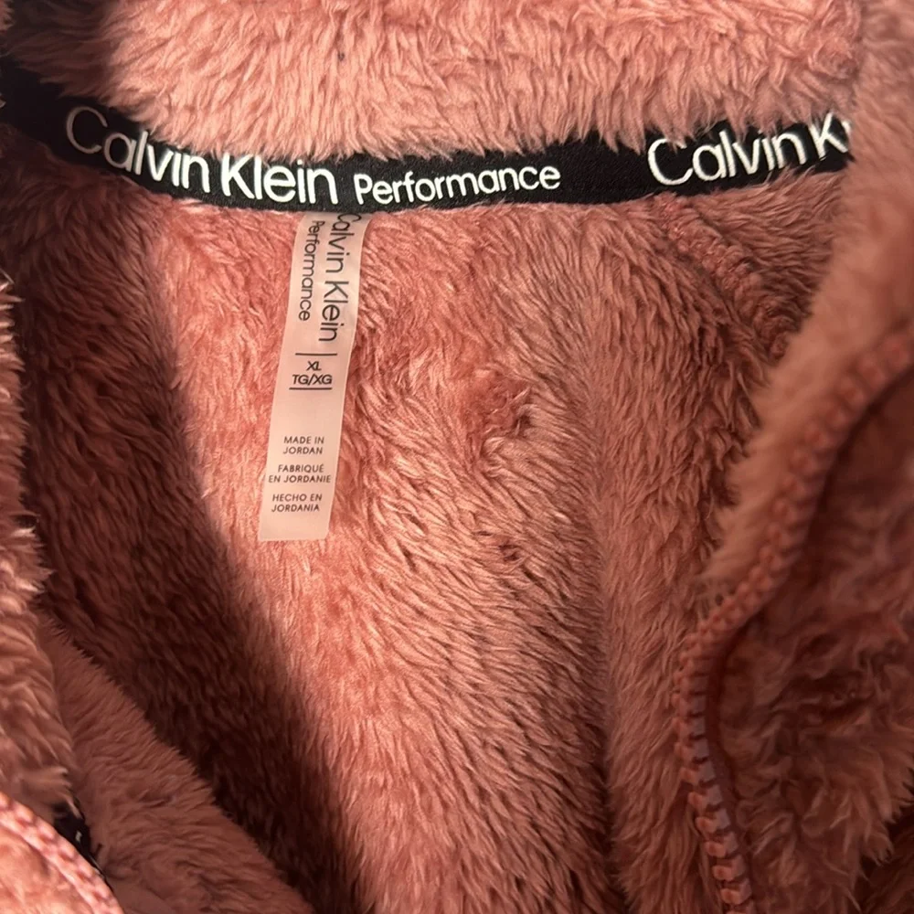 Calvin Klein Performance Sherpa quarter zip sweater SIZE XL - Picture 3 of 6